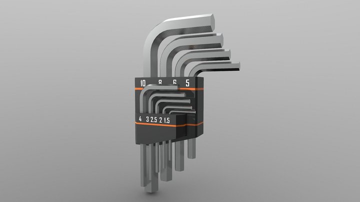 Allen/Hex Key Set 10 - 1.5 mm 3D Model