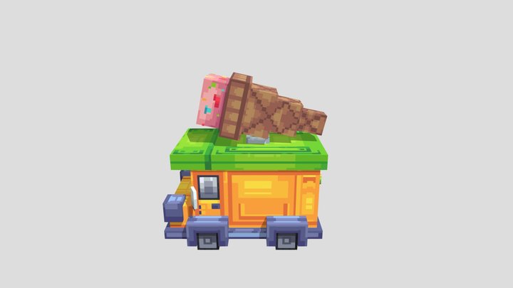 6 Summer Food & 1 Truck 3D Model