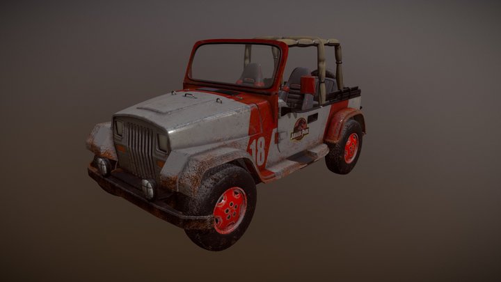 Jurassic Park Jeep 3D Model