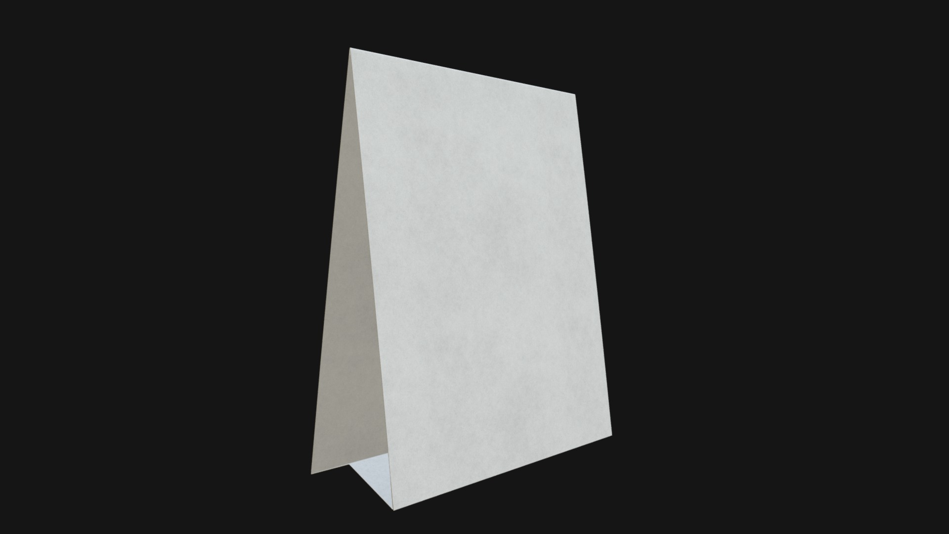 3D model Table tent template 1 - This is a 3D model of the Table tent template 1. The 3D model is about a white square with a black background.