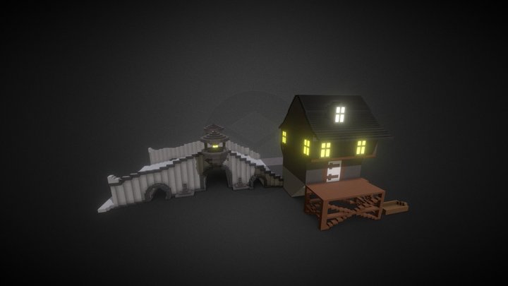 Medieval Bridge & Dock 3D Model