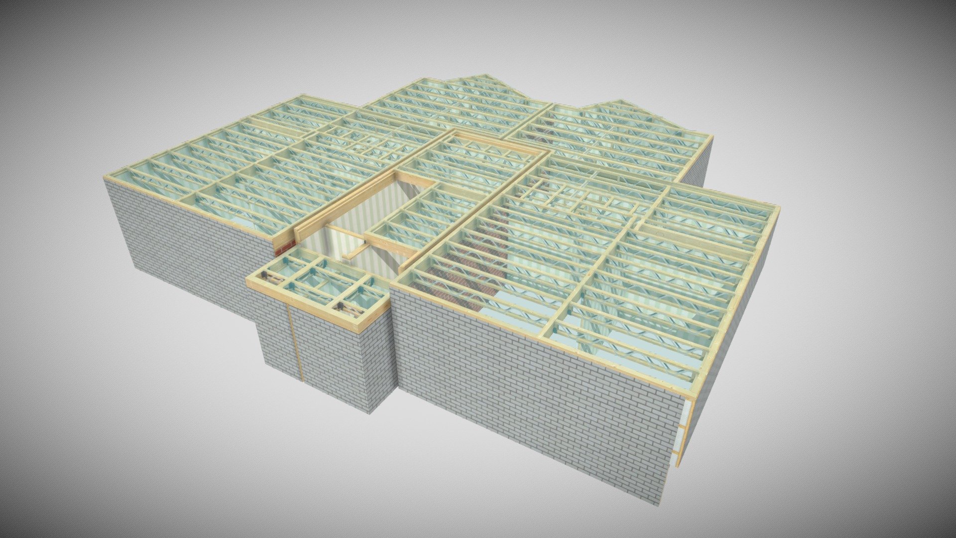 TS1754 - Moses Close - Flats Posi-Joist Layout - 3D model by ...