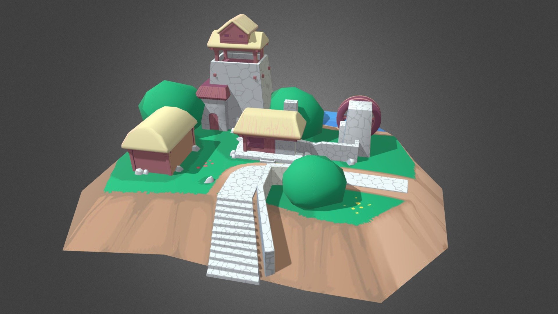 Fantasy Village - Download Free 3D model by BoredStephan [5d4d786 ...