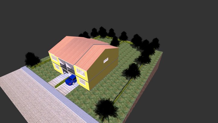Casa 3 quartos 3D Model