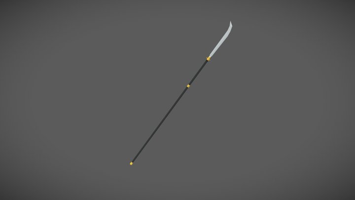 Low-poly Naginata 3D Model