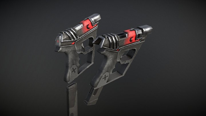 Twin Pistols 3D Model