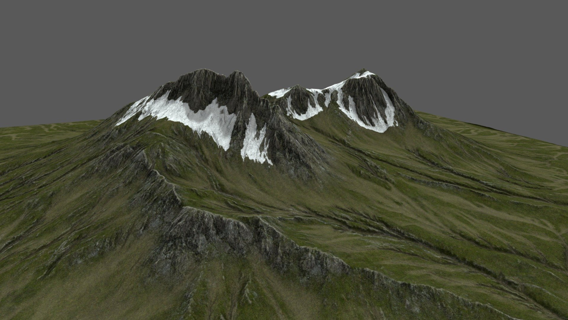 Grassy mountains - Download Free 3D model by olaurent [5d4f8a1] - Sketchfab