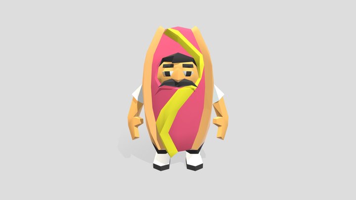 Hombre Hot Dog 3D Model