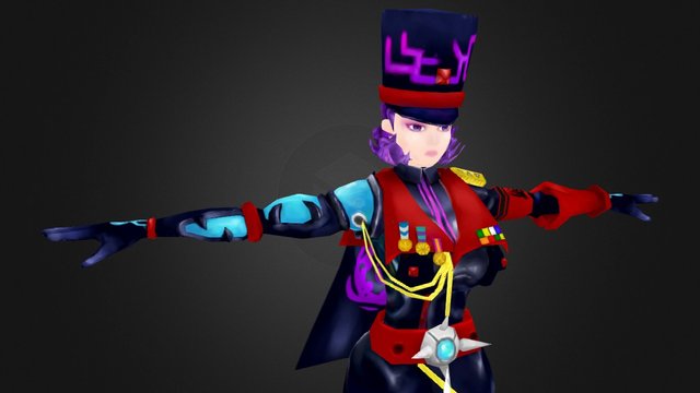 3D_自創角色_女軍官 3D Model