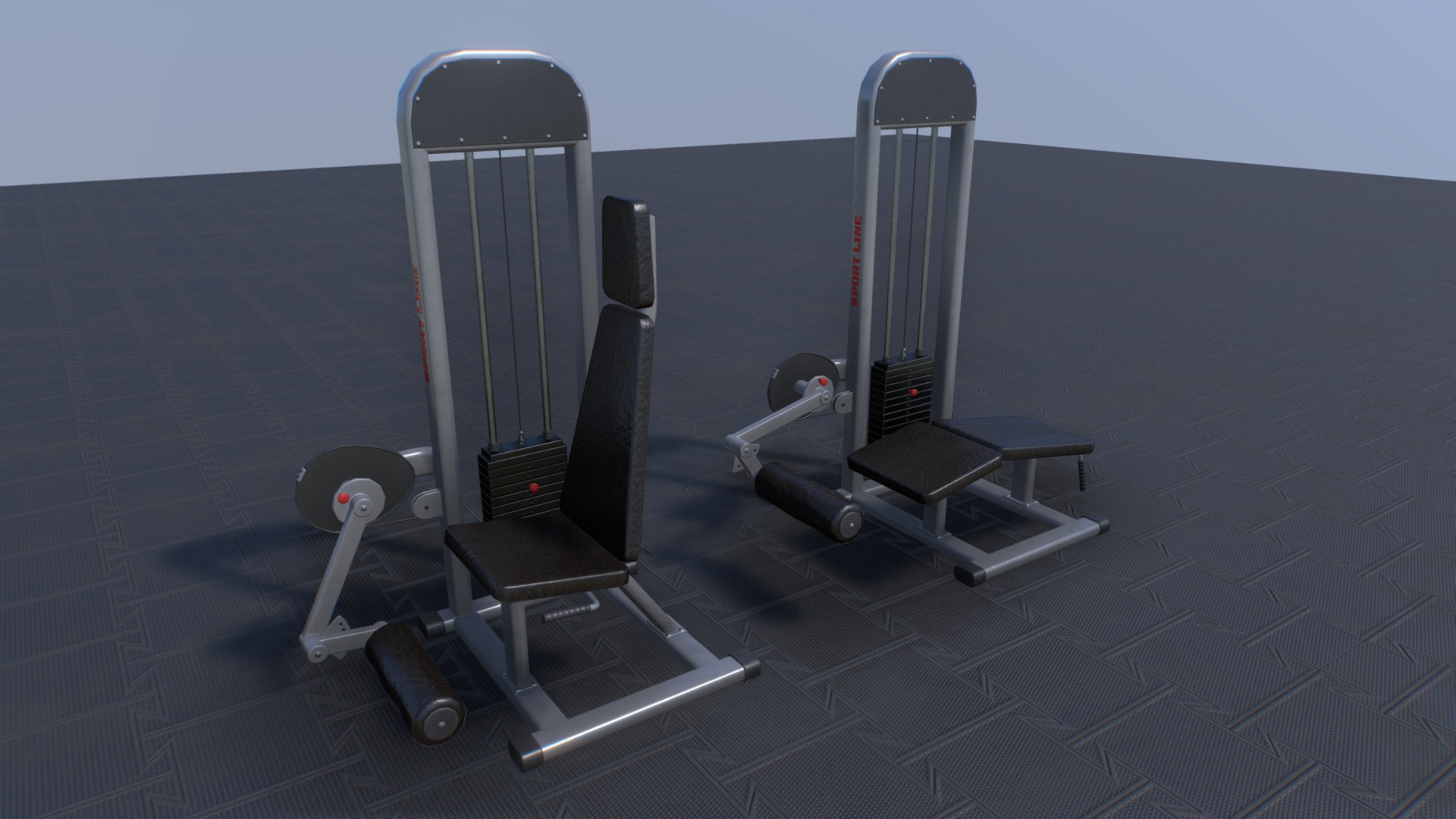 3D model Leg Extension Curl Machine - This is a 3D model of the Leg Extension Curl Machine. The 3D model is about a few exercise machines.