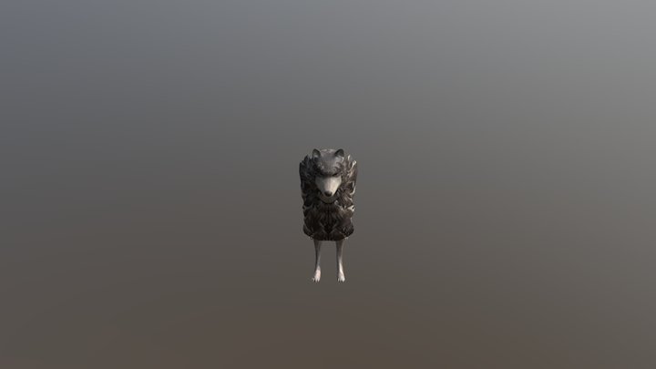 Animated Wolf Scene 3D Model