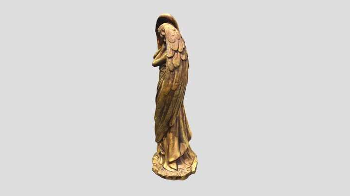 Gilded Golden Angel Statue 3D Model
