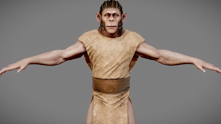 Ape Man For S View 3D Model