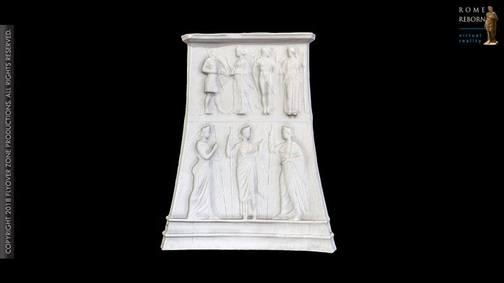 3D rendering of Altar of the 12 Gods (Borghese Altar)