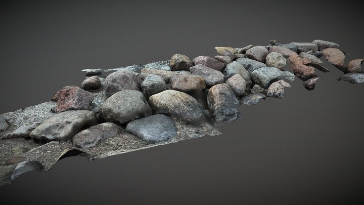 Pile of seaside stones 3d scan 3D Model