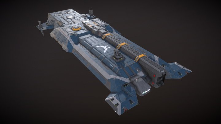Railgun Frigate 3D Model