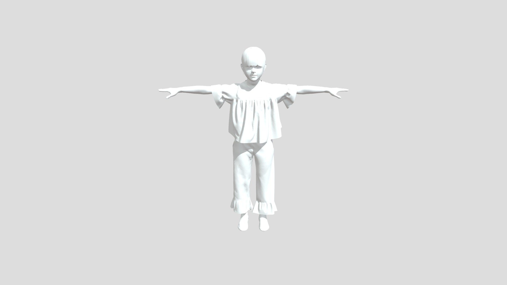 Girls Top Bottom Set rigged model - Download Free 3D model by ...