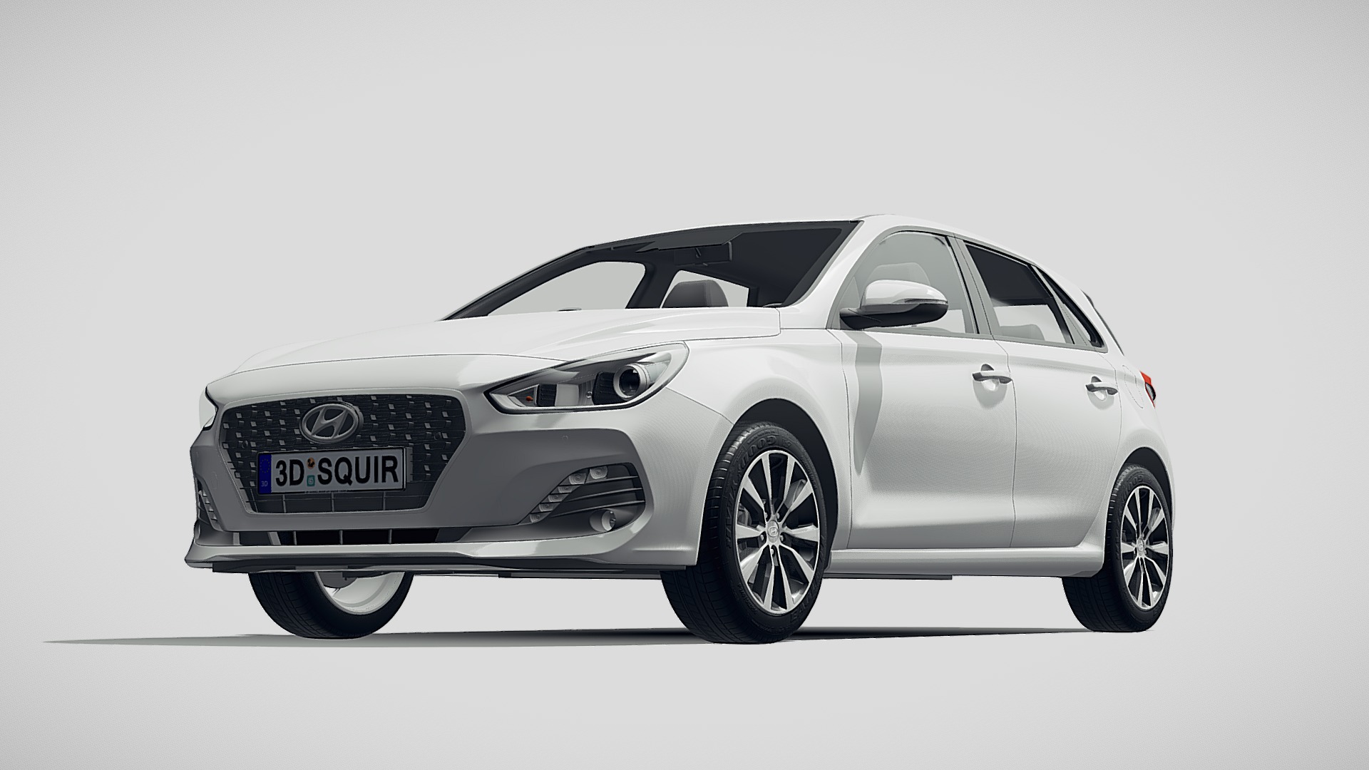 3D model Hyundai i30 2019 - This is a 3D model of the Hyundai i30 2019. The 3D model is about a silver car with a black background.
