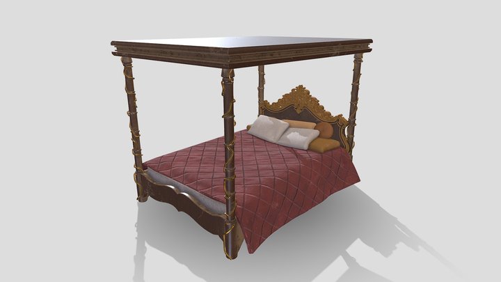 Royal Bed 3D Model