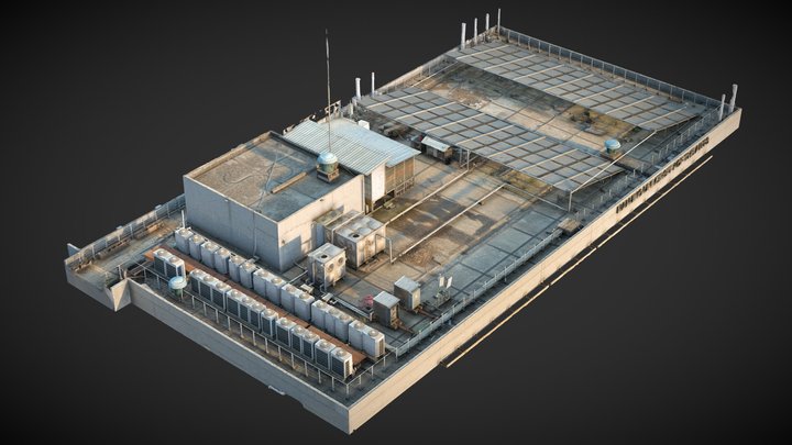 Roof, air conditioner unit and base station 3D Model