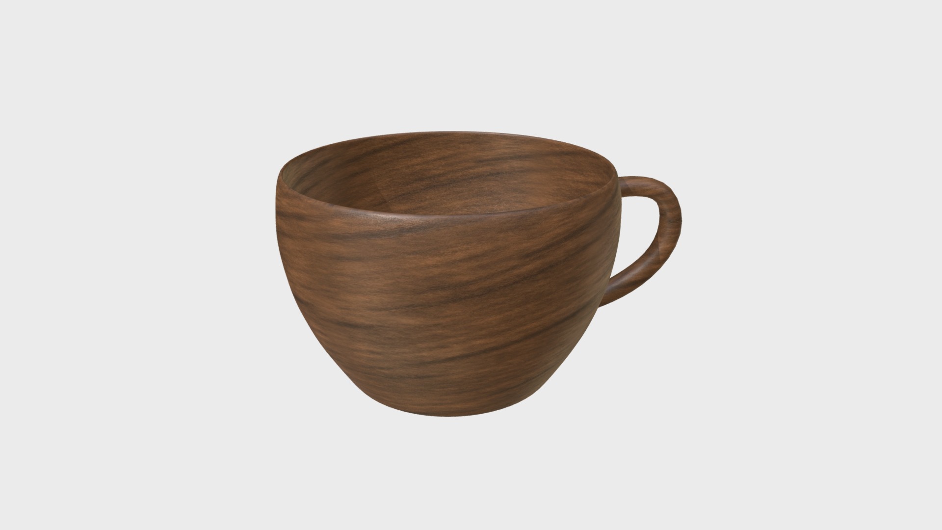 3D model Wooden cup - This is a 3D model of the Wooden cup. The 3D model is about a brown ceramic bowl.