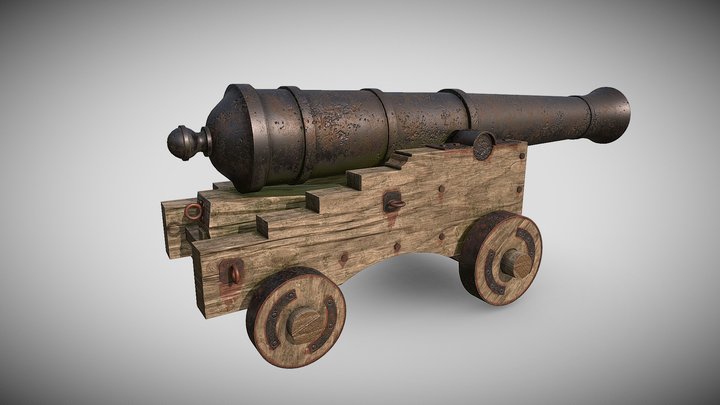 Cannon from the end of the seventeenth century 3D Model