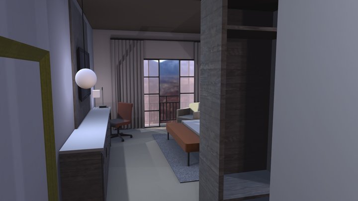 FOX Hotel Guestroom 3D Model