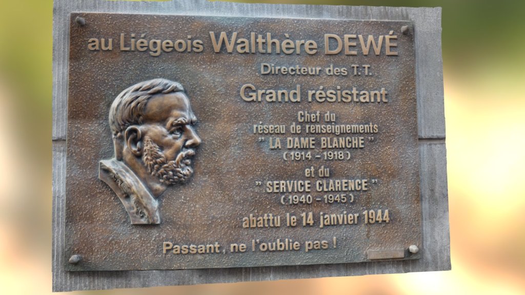 Plaque commémorative Walthere Dewé