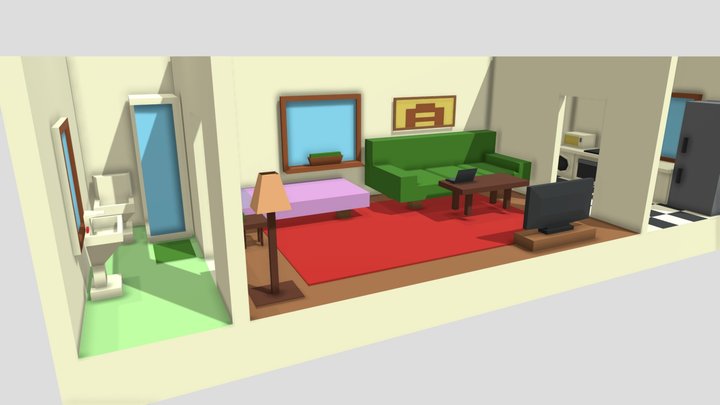 Low Poly Flat 3D Model