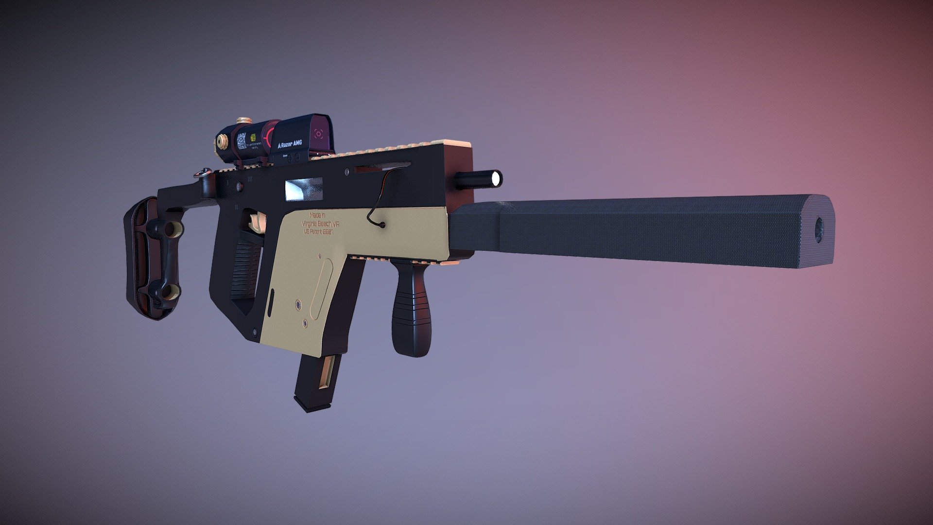 Kriss Vector Sub-machine gun - 3D model by Jonathan C Harding ...