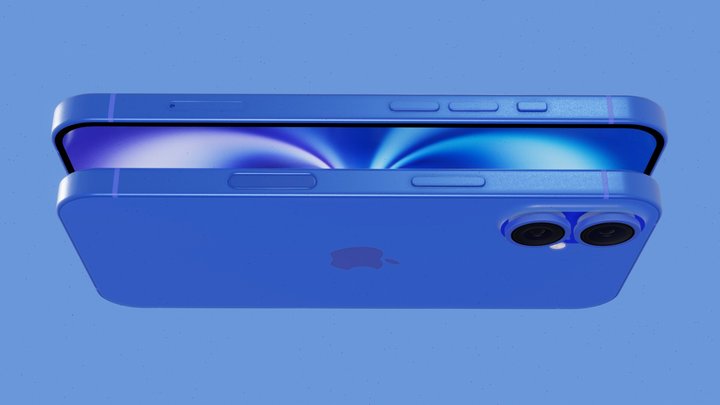 iPhone 16 Blue 3D Model