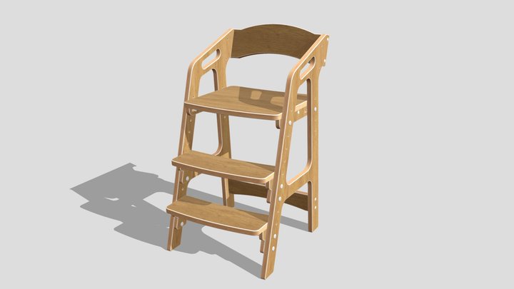 Стул детский 3D Model