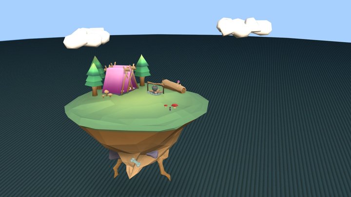 Floating Island 3D Model