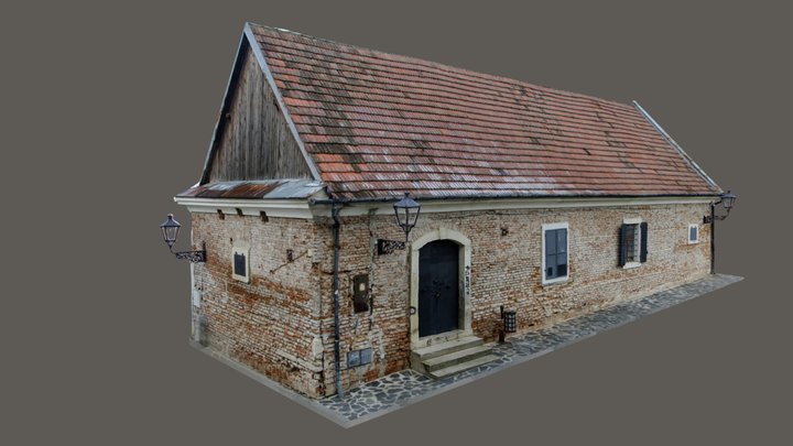 Historical house with exposed bricks 3D Model