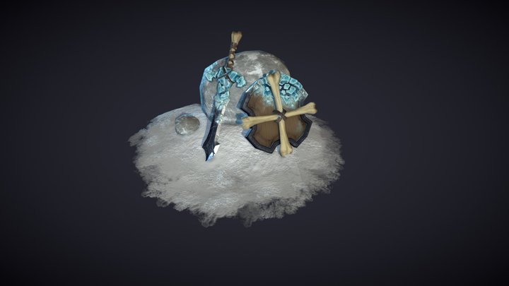 Ice-Bound Sword and Shield 3D Model