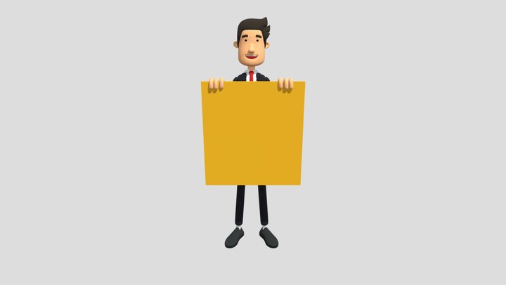 Office Cartoon. 3D Dapper Businessman Character 3D Model