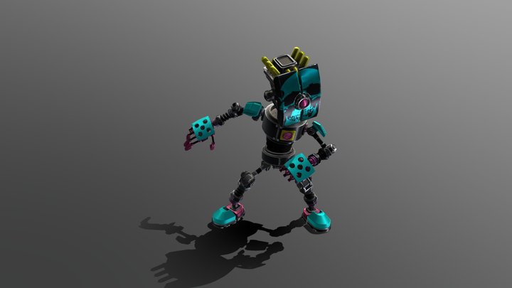 Cyberpunk Robot 3D Model