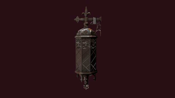Stained Glass Lantern High 3D Model