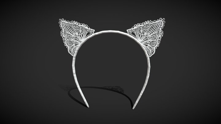 Cat Ears Headband - low poly 3D Model
