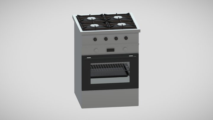 Oven Lowpoly 3D Model