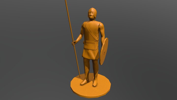 Tabletop-Style Bronze Age Character 3D Model