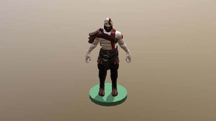 FanMade Kratos_Cartoon Style 3D Model