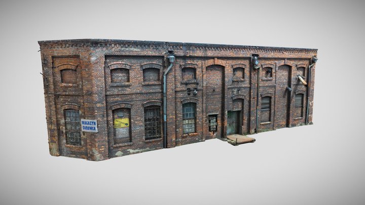 Wall of an old factory 3D Model