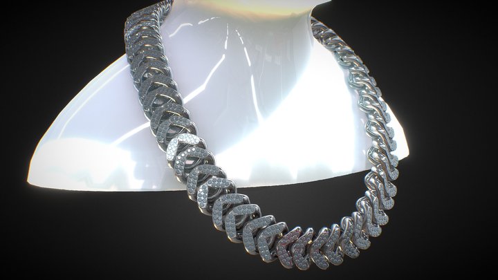 Interlocking Diamond Link Chain 3D Model