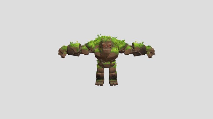 Verdant Stone Golem 3D Model