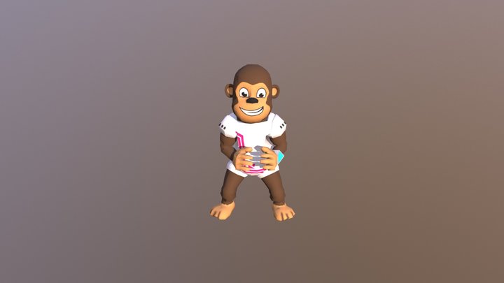 Monkey Goalkeeper Idle 3D Model