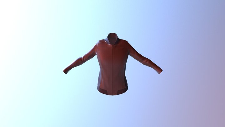 Women's leather and fabric jacket 3D Model