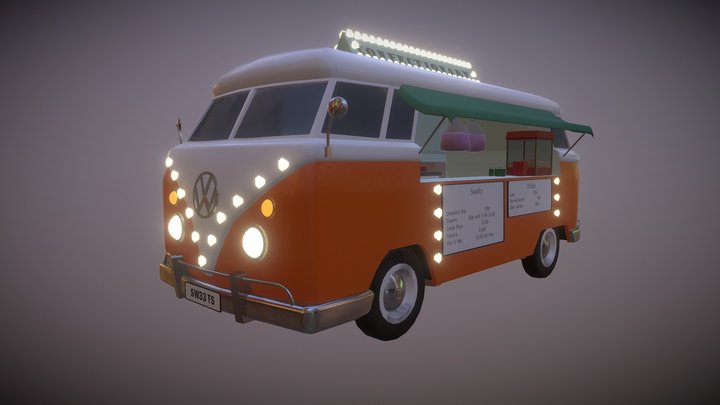 VW Campervan Confectionary Stall 3D Model