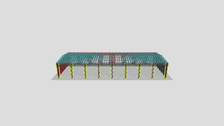 Steel structure example car service 3D Model
