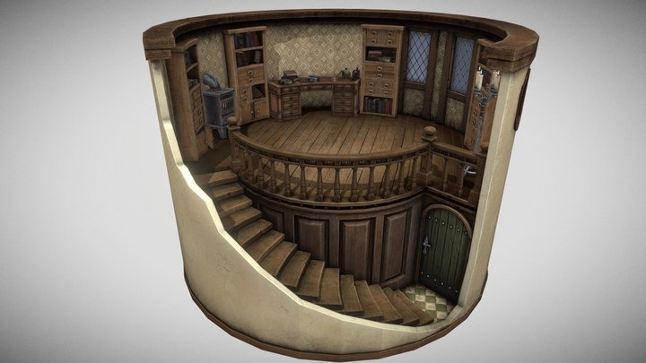 Laboratory Tower - Interior Environment Art 3D Model